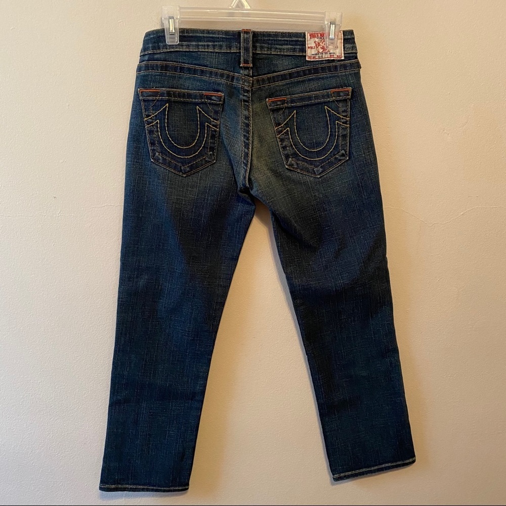 TRUE RELIGION Straight Leg Cropped Denim Capris Size 27 - Picture 2 of 9